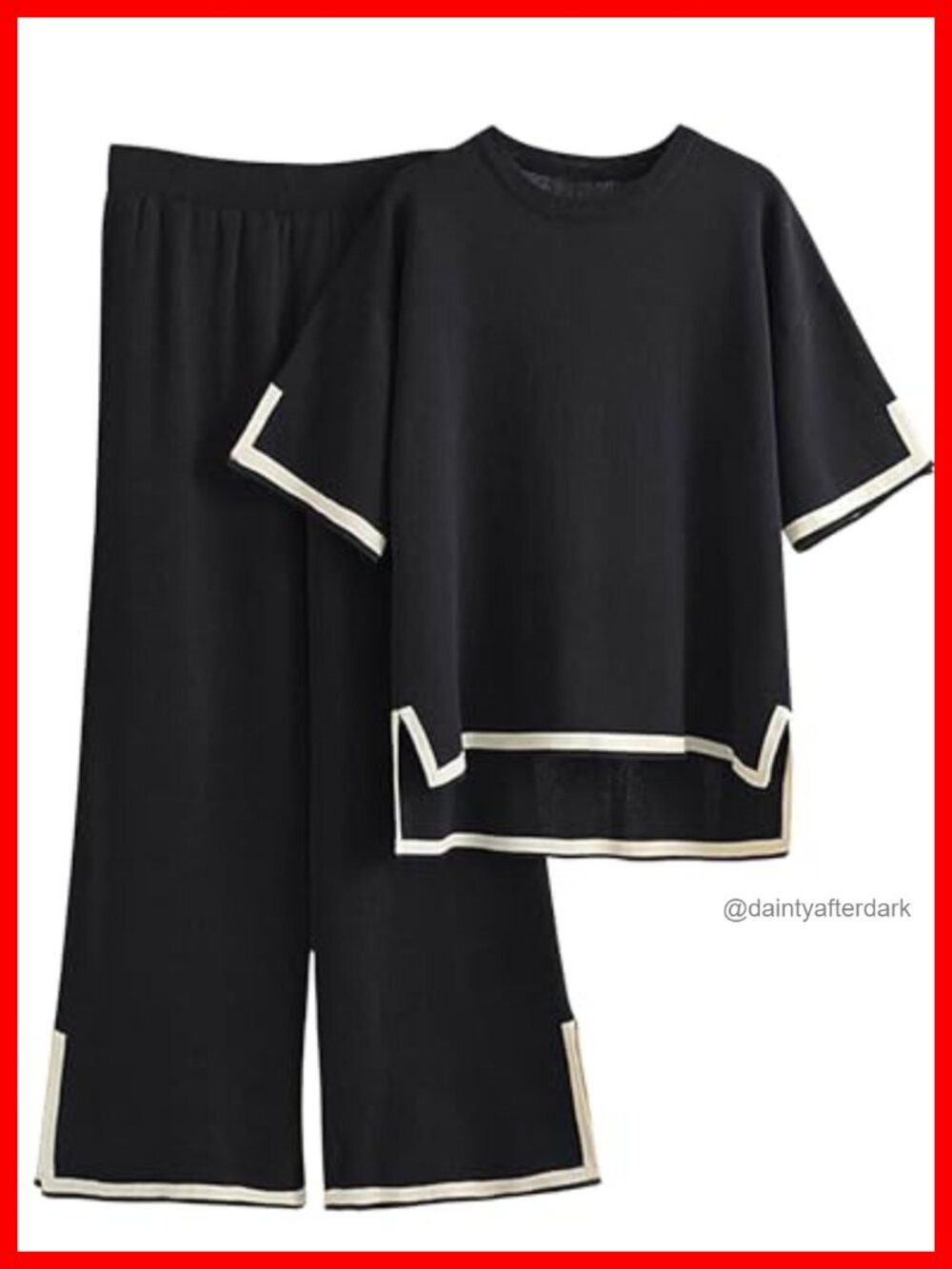 Women's 2 Piece Knit Sweater Lounge Set Tracksuit Wide Leg Pants